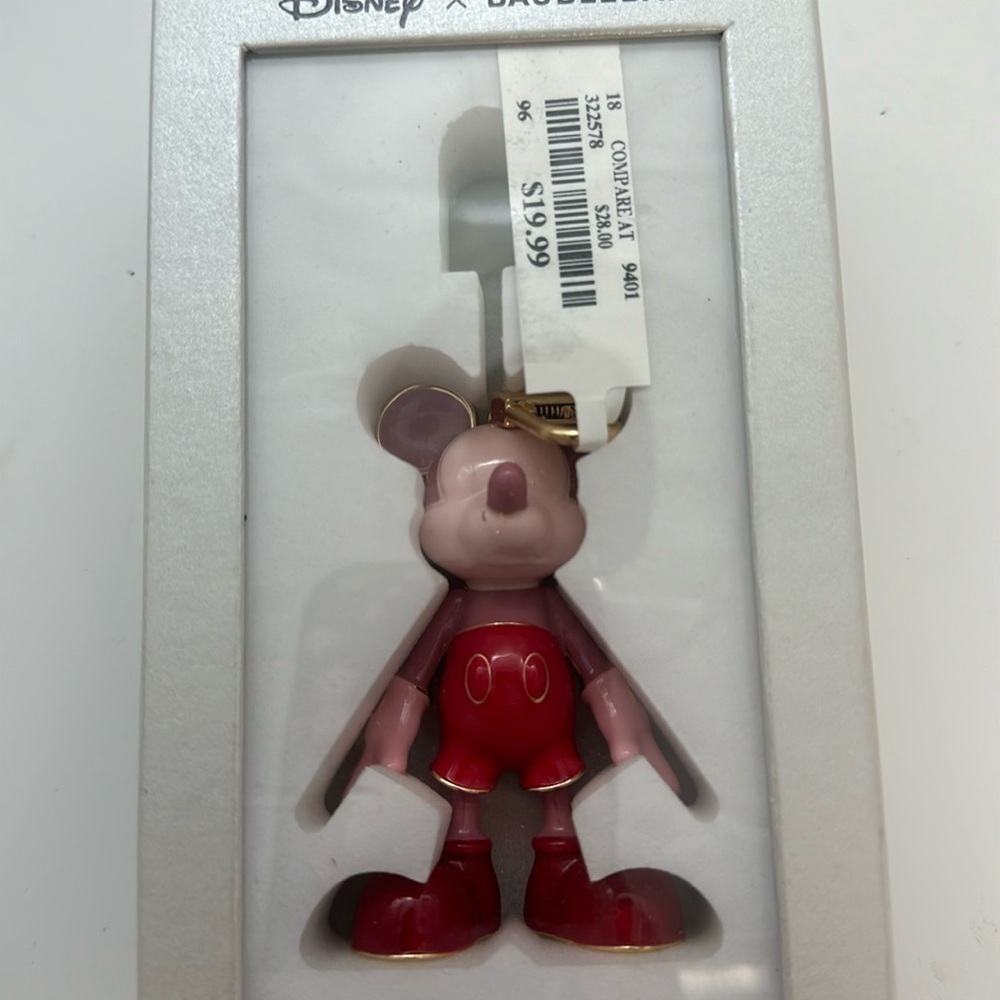 BAUBLEBAR Disney Mickey Mouse Pink and Red Bag Charm